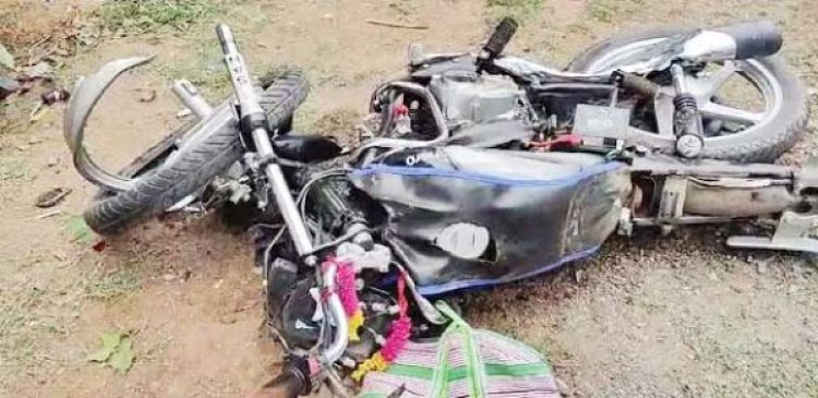 ट्रक ने बाइक सवार को कुचला, मौत