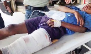 ट्रक की चपेट में छात्रावास अधीक्षक की मौत, दो बच्चे गंभीर