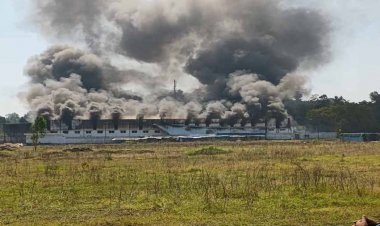 इंदौर में एक वाटर प्लांट में लगी भीषण आग