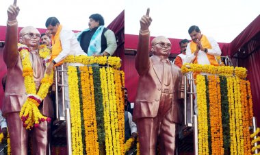 मुख्यमंत्री डॉ.यादव ने संविधान निर्माता भारत रत्न बाबा साहेब अम्बेडकर की नवीन प्रतिमा का अनावरण किया
