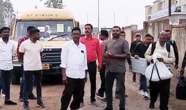 भाजपा प्रत्याशियों ने समर्थकों के साथ मतदान दल को स्ट्रांग रूम तक पहुंचाया