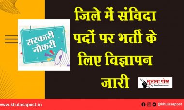 जिले में संविदा पदों पर भर्ती के लिए विज्ञापन जारी