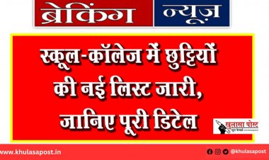 स्कूल-कॉलेज में छुट्टियों की नई लिस्ट जारी, जानिए पूरी डिटेल