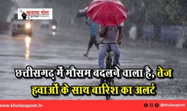 छत्तीसगढ़ में मौसम बदलने वाला है, तेज हवाओं के साथ बारिश का अलर्ट