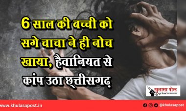 6 साल की बच्ची को सगे चाचा ने ही नोच खाया, हैवानियत से कांप उठा छ्त्तीसगढ़