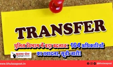 पुलिस विभाग में बड़ा बदलाव: 164 अधिकारियों का तबादला, सूची जारी!