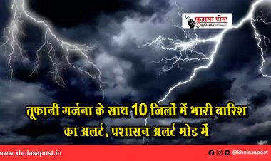तूफानी गर्जना के साथ 10 जिलों में भारी बारिश का अलर्ट, प्रशासन अलर्ट मोड में
