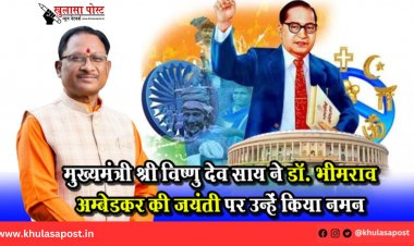 मुख्यमंत्री श्री विष्णु देव साय ने डॉ. भीमराव अम्बेडकर की जयंती पर उन्हें किया नमन