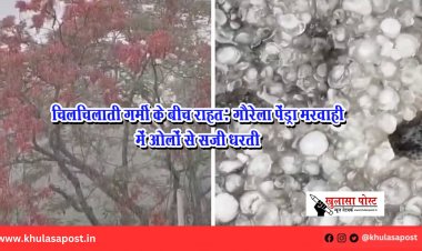 चिलचिलाती गर्मी के बीच राहत: गौरेला पेंड्रा मरवाही में ओलों से सजी धरती