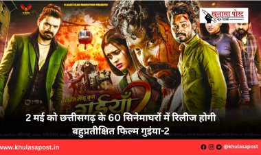 2 मई को छत्तीसगढ़ के 60 सिनेमाघरों में रिलीज होगी बहुप्रतीक्षित फिल्म गुइंया-2