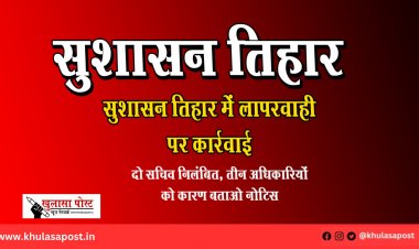 सुशासन तिहार में लापरवाही पर कार्रवाई