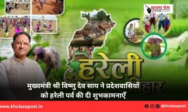 मुख्यमंत्री श्री विष्णु देव साय ने प्रदेशवासियों को हरेली पर्व की दी शुभकामनाएँ