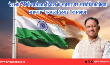 देश के 79वें स्वतंत्रता दिवस के अवसर पर आयोजित किया जाएगा ‘‘हर घर तिरंगा‘‘ कार्यक्रम