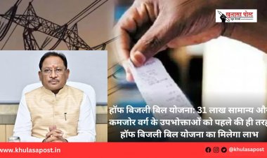 हॉफ बिजली बिल योजना: 31 लाख सामान्य और कमजोर वर्ग के उपभोक्ताओं को पहले की ही तरह हॉफ बिजली बिल योजना का मिलेगा लाभ