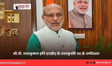 सी.पी. राधाकृष्णन होंगे एनडीए के उपराष्ट्रपति पद के उम्मीदवार