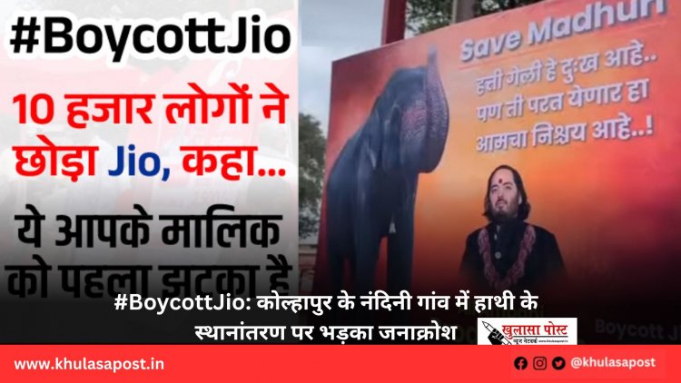 #BoycottJio: कोल्हापुर के नंदिनी गांव में हाथी के स्थानांतरण पर भड़का जनाक्रोश