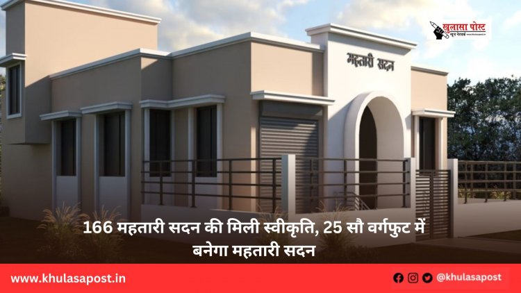 166 महतारी सदन की मिली स्वीकृति, 25 सौ वर्गफुट में बनेगा महतारी सदन