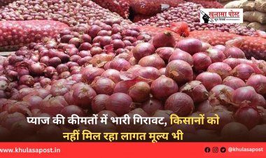 प्याज की कीमतों में भारी गिरावट, किसानों को नहीं मिल रहा लागत मूल्य भी