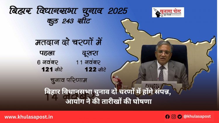 बिहार विधानसभा चुनाव दो चरणों में होंगे संपन्न, आयोग ने की तारीखों की घोषणा