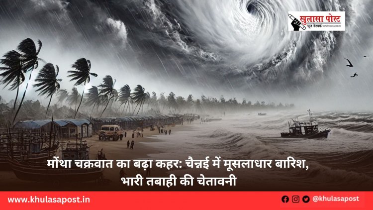 मोंथा चक्रवात का बढ़ा कहर: चैन्नई में मूसलाधार बारिश, भारी तबाही की चेतावनी