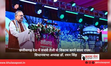 छत्तीसगढ़ देश में सबसे तेजी से विकास करने वाला राज्य : विधानसभा अध्यक्ष डॉ. रमन सिंह