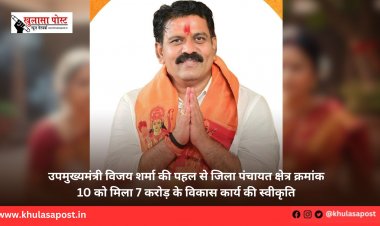उपमुख्यमंत्री विजय शर्मा की पहल से जिला पंचायत क्षेत्र क्रमांक 10 को मिला 7 करोड़ के विकास कार्य की स्वीकृति