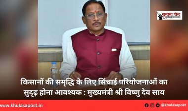 किसानों की समृद्धि के लिए सिंचाई परियोजनाओं का सुदृढ़ होना आवश्यक : मुख्यमंत्री श्री विष्णु देव साय