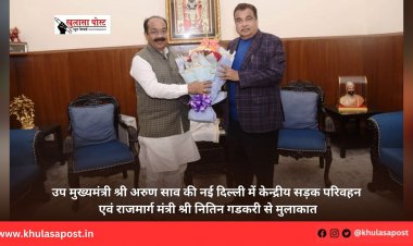 उप मुख्यमंत्री श्री अरुण साव की नई दिल्ली में केन्द्रीय सड़क परिवहन एवं राजमार्ग मंत्री श्री नितिन गडकरी से मुलाकात