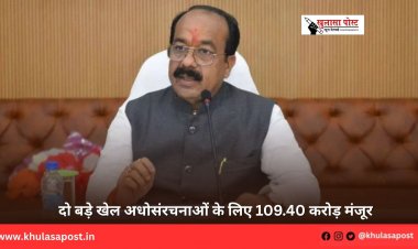 दो बड़े खेल अधोसंरचनाओं के लिए 109.40 करोड़ मंजूर
