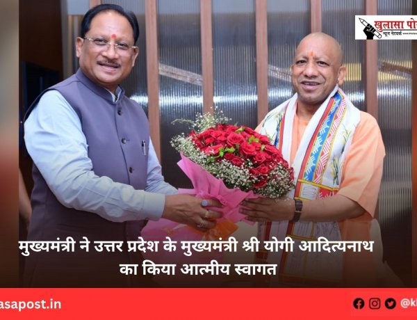 मुख्यमंत्री ने उत्तर प्रदेश के मुख्यमंत्री श्री योगी आदित्यनाथ का किया आत्मीय स्वागत