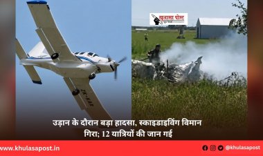 उड़ान के दौरान बड़ा हादसा, स्काइडाइविंग विमान गिरा; 12 यात्रियों की जान गई