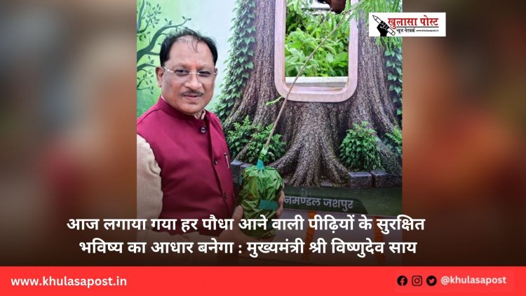 आज लगाया गया हर पौधा आने वाली पीढ़ियों के सुरक्षित भविष्य का आधार बनेगा : मुख्यमंत्री श्री विष्णुदेव साय